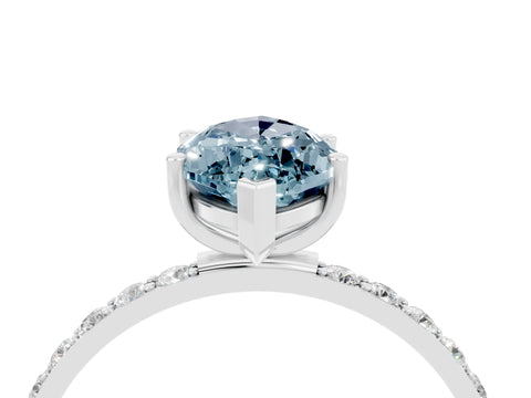White gold Marquise Cut Diamond Pavé Band with Six-Prong Setting_4