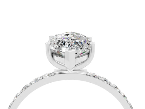 White gold Marquise Cut Diamond Pavé Band with Six-Prong Setting_4