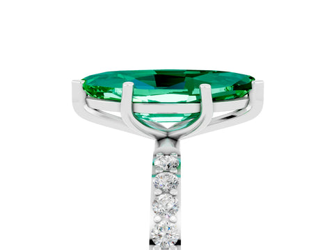 White gold Marquise Cut Diamond Pavé Band with Six-Prong Setting_5