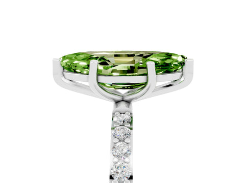 White gold Marquise Cut Diamond Pavé Band with Six-Prong Setting_5