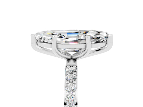 White gold Marquise Cut Diamond Pavé Band with Six-Prong Setting_5