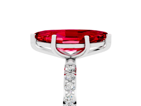 White gold Marquise Cut Diamond Pavé Band with Six-Prong Setting_5