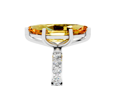 White gold Marquise Cut Diamond Pavé Band with Six-Prong Setting_5