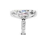 White gold Marquise Cut Diamond Pavé Band with Six-Prong Setting_5