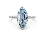White gold Marquise Cut Diamond Pavé Band with Six-Prong Setting
