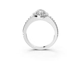 White gold Marquise Cut Diamond Pavé Halo Ring with Four-Prong Setting_39