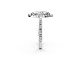 White gold Marquise Cut Diamond Pavé Halo Ring with Four-Prong Setting_45