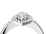White gold Marquise Cut Diamond Pavé Halo Ring with Four-Prong Setting_48