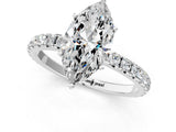 White gold Marquise Cut Diamond Pavé Solitaire Engagement Ring with Four-Prong Setting_90