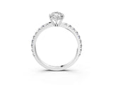 White gold Marquise Cut Diamond Pavé Solitaire Engagement Ring with Four-Prong Setting_92