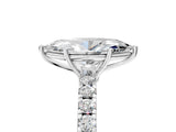 White gold Marquise Cut Diamond Pavé Solitaire Engagement Ring with Four-Prong Setting_99