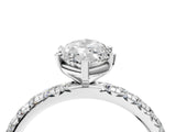 White gold Marquise Cut Diamond Pavé Solitaire Ring with Round Band and Prong Setting_64