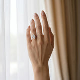 14K White Gold 0.61 Carat D VVS1 Marquise Diamond Pave Band Solitaire Ring with Round and Prong Setting