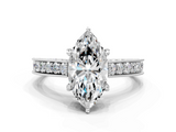 White gold Marquise Cut Diamond Pave Band with Four-Prong Setting_63