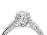 White gold Marquise Cut Diamond Pave Band with Four-Prong Setting_67