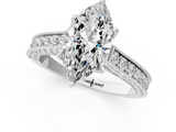White gold Marquise Cut Diamond Pave Band with Four-Prong Setting_78