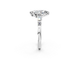 White gold Marquise Cut Diamond Ring with Baguette Side Stones, Channel Set Band, and Four-Prong Setting_42