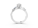White gold Marquise Cut Diamond Ring with Baguette Side Stones, Channel Set Band, and Four-Prong Setting_43