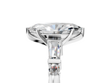 White gold Marquise Cut Diamond Ring with Baguette Side Stones, Channel Set Band, and Four-Prong Setting_45