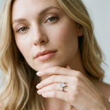 14K White Gold 2.05 Carat E VVS2 Marquise Diamond Ring with Marquise Side Stones and Prong Setting