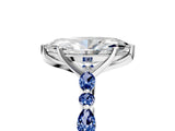White gold Marquise Cut Diamond Ring with Marquise and Round with Blue Sapphire side stone Side Stones and Four-Prong Setting_65