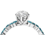 White gold Marquise Cut Diamond Ring with Marquise and Round with Blue Topaz side stone Side Stones and Four-Prong Setting_40