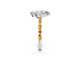 White gold Marquise Cut Diamond Ring with Marquise and Round with Citrine side stone Side Stones and Four-Prong Setting_36