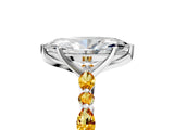 White gold Marquise Cut Diamond Ring with Marquise and Round with Citrine side stone Side Stones and Four-Prong Setting_39