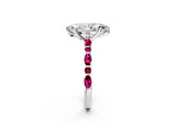 Silver 2.05 Carat D VVS2 Marquise Diamond Ring with Marquise and Round Side Stones and Four-Prong Setting