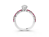 Silver 2.05 Carat D VVS2 Marquise Diamond Ring with Marquise and Round Side Stones and Four-Prong Setting