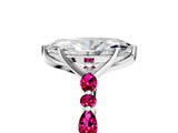 Silver 2.05 Carat D VVS2 Marquise Diamond Ring with Marquise and Round Side Stones and Four-Prong Setting