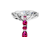 Silver 2.05 Carat D VVS2 Marquise Diamond Ring with Marquise and Round Side Stones and Four-Prong Setting