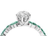 White gold Marquise Cut Diamond Ring with Marquise and Round with Green Sapphire side stone Side Stones and Four-Prong Setting_16