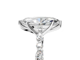 White gold Marquise Cut Diamond Ring with Marquise and Round with Moissanite side stone Side Stones and Four-Prong Setting_73