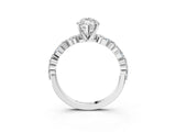 White gold Marquise Cut Diamond Ring with Marquise and Round with Moissanite side stone Side Stones and Four-Prong Setting_75