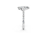 White gold Marquise Cut Diamond Ring with Marquise and Round with Moissanite side stone Side Stones and Four-Prong Setting_80