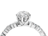 White gold Marquise Cut Diamond Ring with Marquise and Round with Moissanite side stone Side Stones and Four-Prong Setting_82