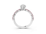 White gold Marquise Cut Diamond Ring with Marquise and Round with Morganite side stone Side Stones and Four-Prong Setting_27