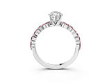 White gold Marquise Cut Diamond Ring with Marquise and Round with Morganite side stone Side Stones and Four-Prong Setting_27