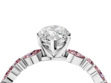 White gold Marquise Cut Diamond Ring with Marquise and Round with Morganite side stone Side Stones and Four-Prong Setting_28