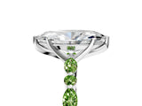 White gold Marquise Cut Diamond Ring with Marquise and Round with Peridot side stone Side Stones and Four-Prong Setting_5