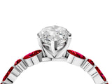 White gold Marquise Cut Diamond Ring with Marquise and Round with Ruby side stone Side Stones and Four-Prong Setting_40