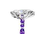 White gold Marquise Cut Diamond Ring with Marquise and Round with Tanzanite side stone Side Stones and Four-Prong Setting_23