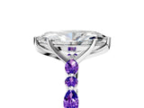 White gold Marquise Cut Diamond Ring with Marquise and Round with Tanzanite side stone Side Stones and Four-Prong Setting_29