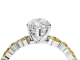 White gold Marquise Cut Diamond Ring with Marquise and Round with Yellow Sapphire side stone Side Stones and Four-Prong Setting_75