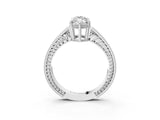 White gold Marquise Cut Diamond Ring with Milgrain Pavé Band and Four-Prong Setting_41