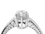 White gold Marquise Cut Diamond Ring with Milgrain Pavé Band and Four-Prong Setting_42