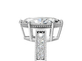 White gold Marquise Cut Diamond Ring with Milgrain Pavé Band and Four-Prong Setting_43