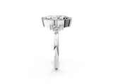 White gold Marquise Cut Diamond Ring with Side Stones and Four-Prong Setting_129