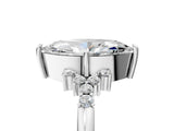 White gold Marquise Cut Diamond Ring with Side Stones and Four-Prong Setting_132
